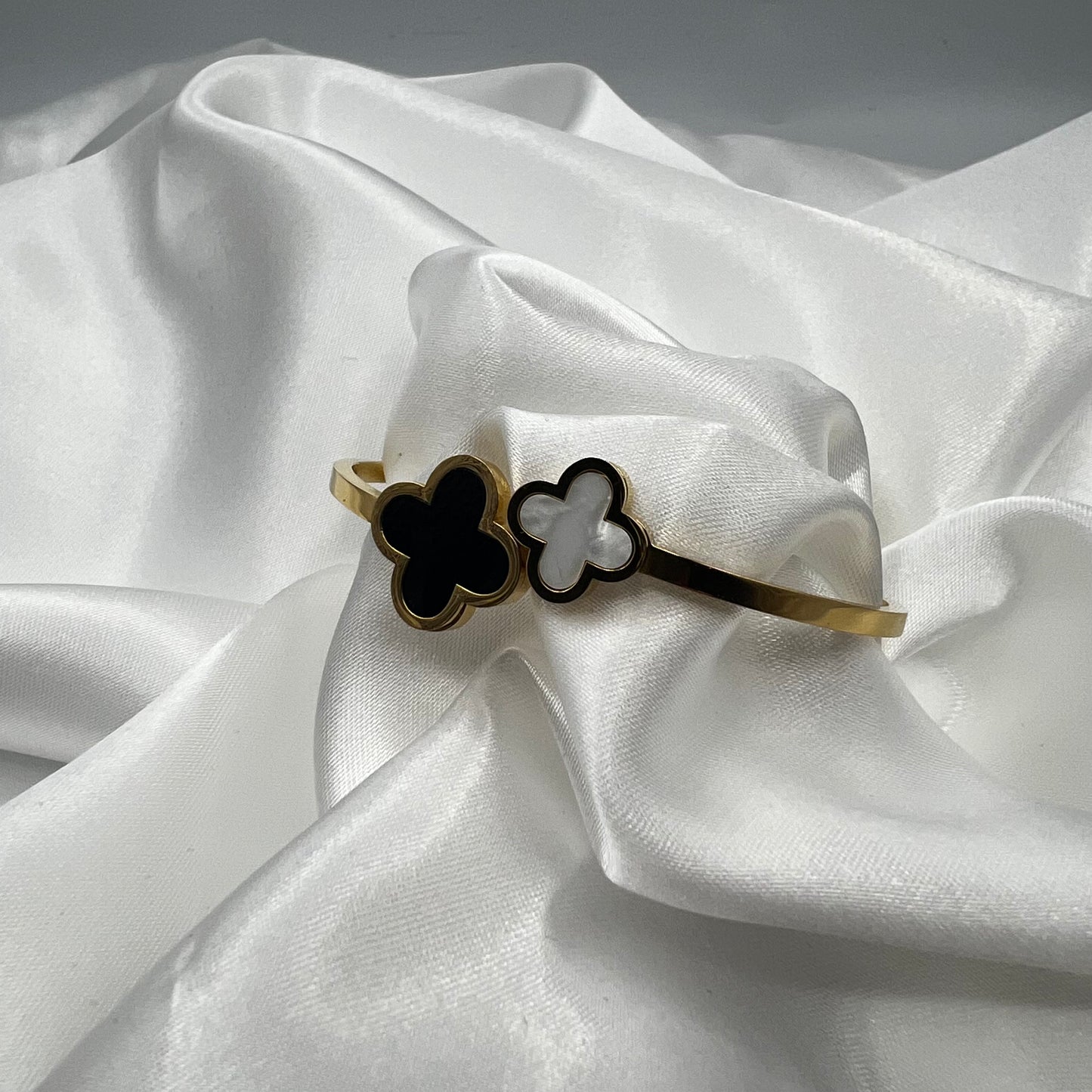 Gold Plated Clover Bangle