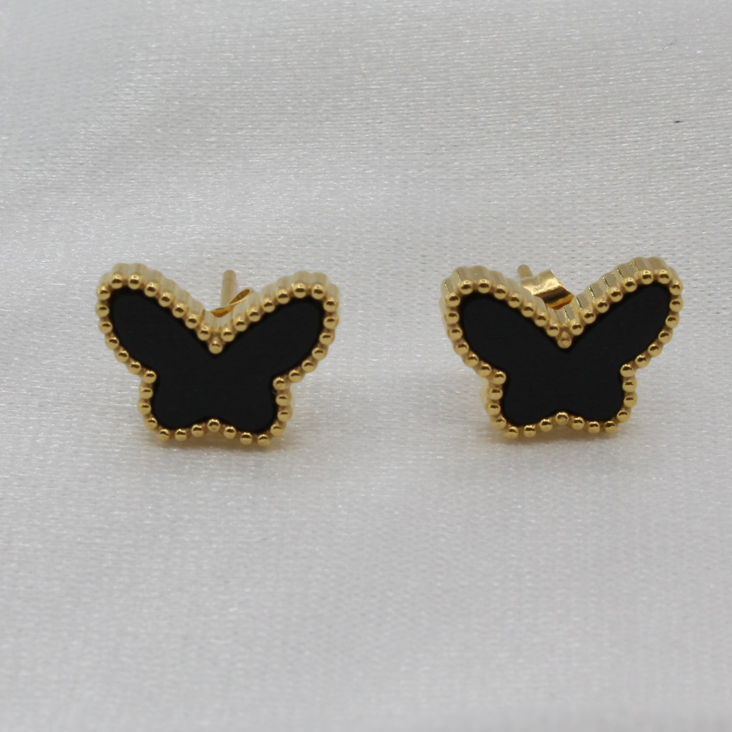 BLACK BUTTERFLY STUD EARRINGS