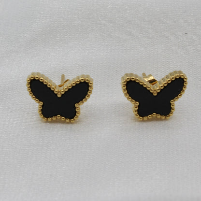 BLACK BUTTERFLY STUD EARRINGS
