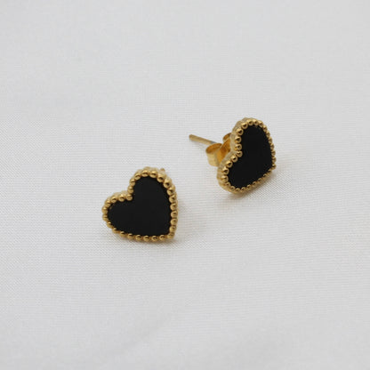 LOVE HEART STUD EARRINGS