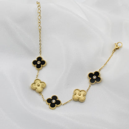 BLACK LUCKY CLOVER BRACELET