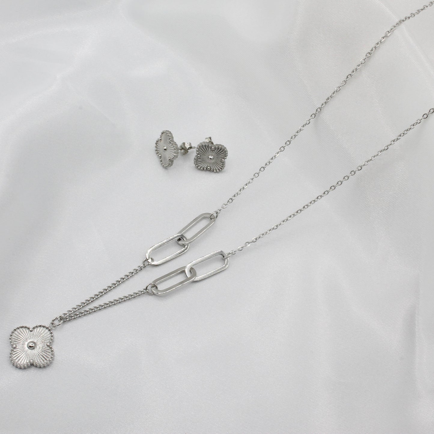LUCKY SILVER CLOVER SET