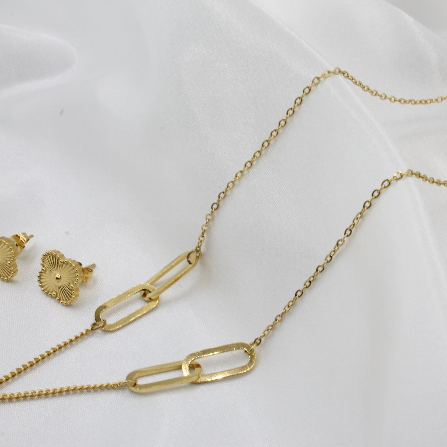 LUCKY GOLD CLOVER SET