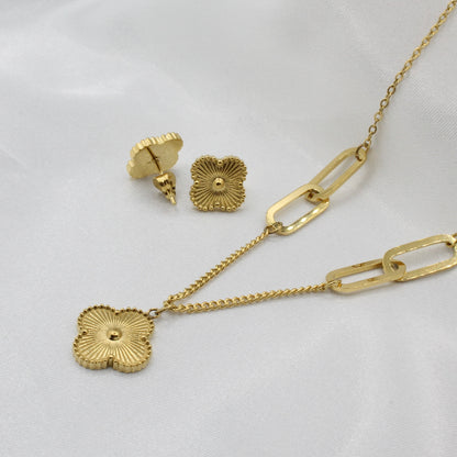 LUCKY GOLD CLOVER SET
