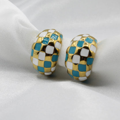 RUTH BLUE STUD EARRINGS