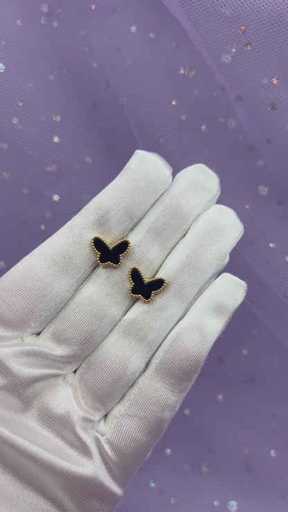 BLACK BUTTERFLY STUD EARRINGS